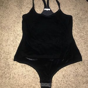 Madewell black velvet bodysuit size m